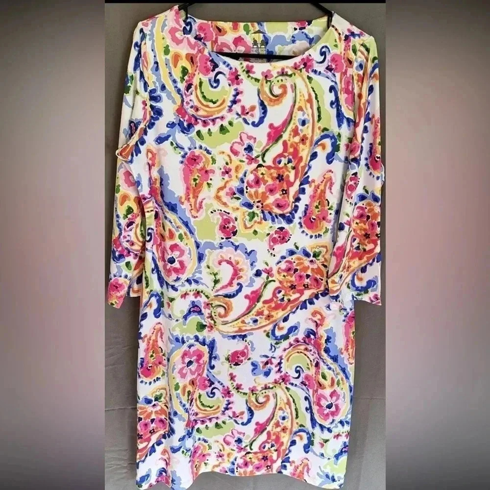 Kenny Dana Colorful Knit Dress Size Medium MINT Condition